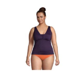 Women's Plus Size Chlorine Resistant Tummy Control Grecian Tankini Swimsuit Top